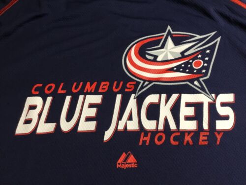 Columbus Blue Jackets Hockey Logo Blue Majestic T-Shirt 2XL - NWT - Picture 2 of 6