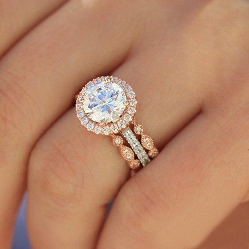 Ring Size 5-11 Elegant Jewelry Women Wedding Ring Cubic Zirconia - Picture 12 of 32