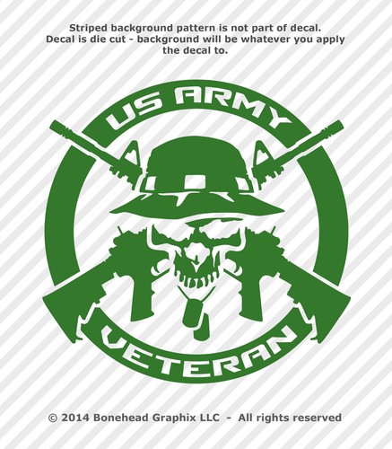 Military Veteran AV Logo XS-M Skull Combat Vet Vinyl Decal Window Sticker - Picture 15 of 27