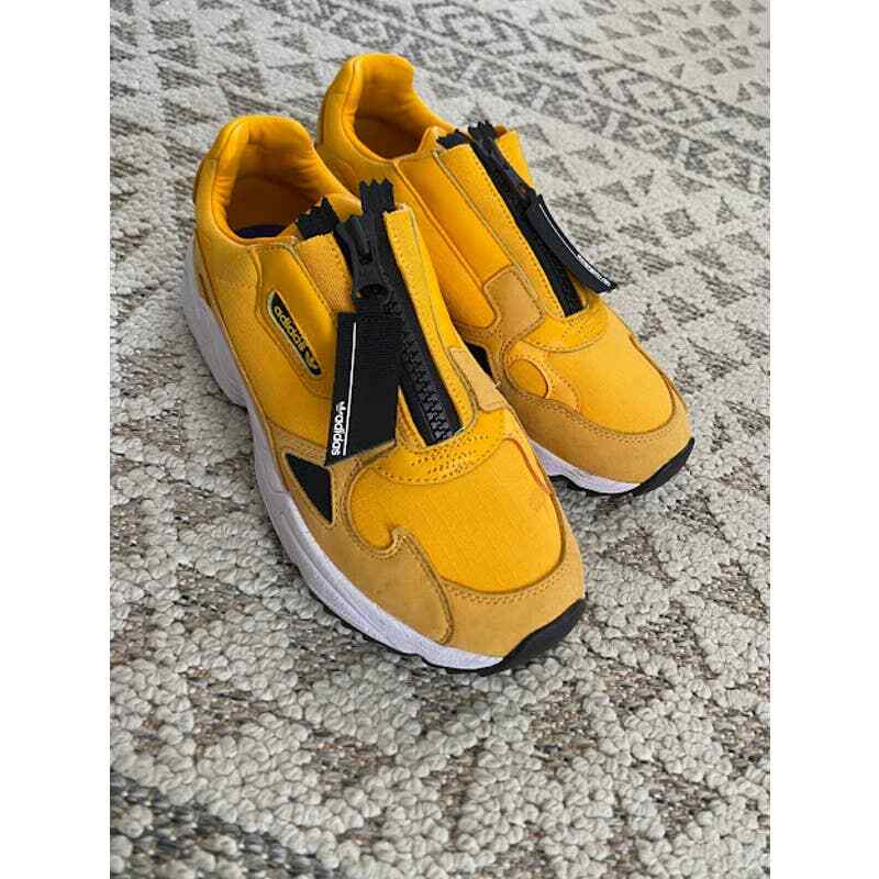 Adidas Falcon Yellow Zip Up Sneaker Size 8 1 2 eBay