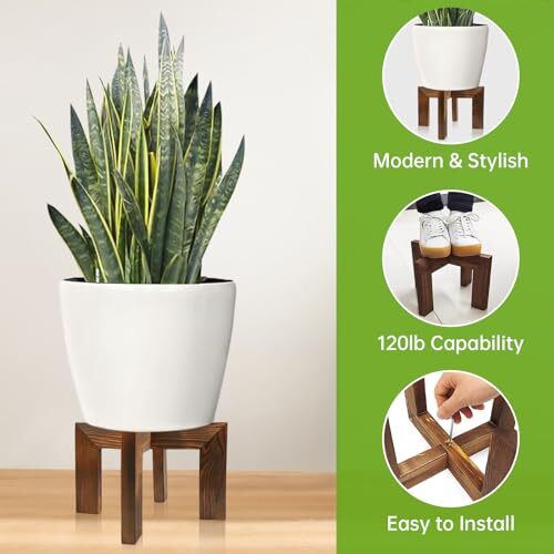 Wood Plant Stand Indoor/Outdoor for Plants, Large Size Planter Stand 1 Pack - Bild 3 von 6