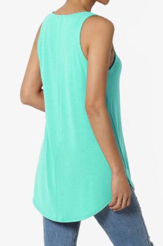 Women's Tank Tops Scoop Neck Loose Fit Summer Casual Round Hem Sleeveless Tee - Picture 132 of 134