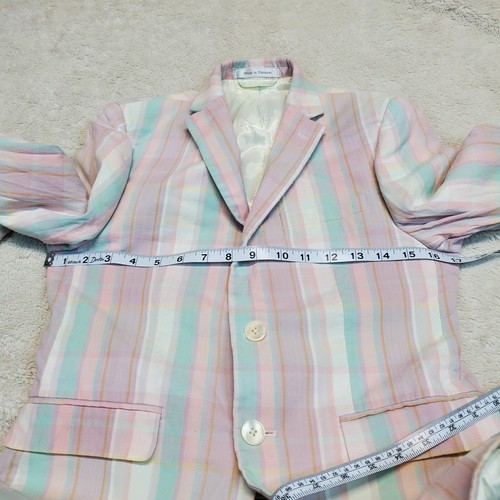 Lauren Ralph Lauren Pink White Blue Plaid Spring Suit Jacket Blazer Boy Teen 14R - Picture 12 of 13