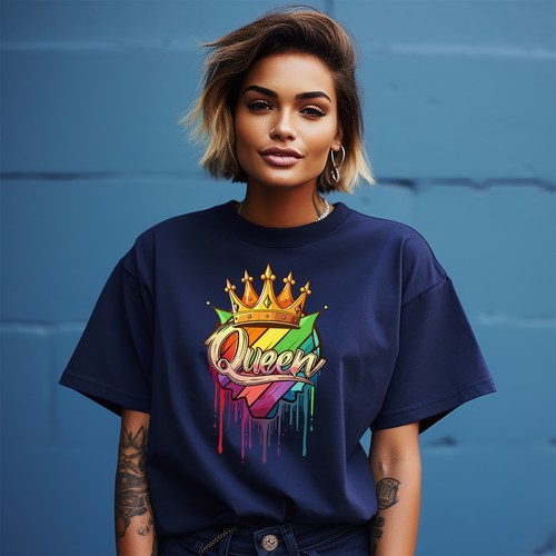 Pride_54 Rainbow Crown Funny T-shirt - Wear Your Crown with Pride! Unisex Printe - Picture 8 of 46