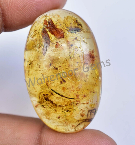 26.60 Ct 100% Natural Yellow Amber Insect Inclusion Certified Loose Gemstone - Picture 3 of 6