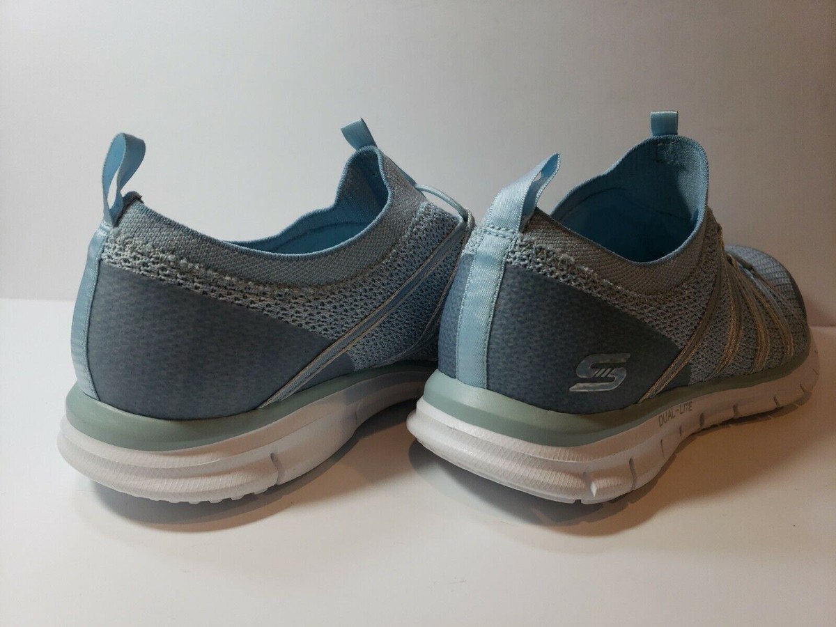 Skechers Dual-Lite Memory Foam Womens Sneakers Blue White Size
