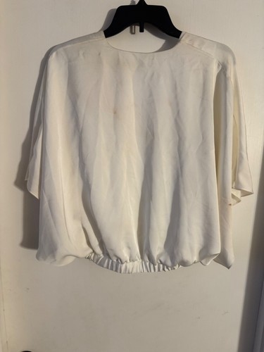 Women "Ramy Brook”white billowy dress hem blouse. Size M. Prev. Owned - Picture 2 of 6