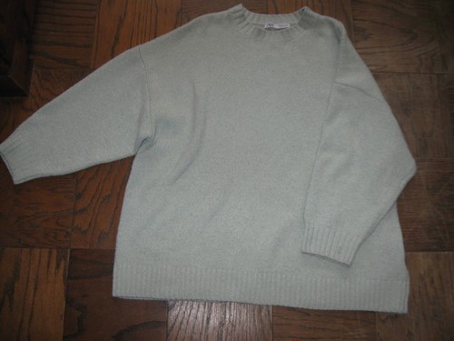 ZARA MENS PALE GREEN FLAT KNIT OVERSIZED MENS SWEATER Sz S - Picture 4 of 5