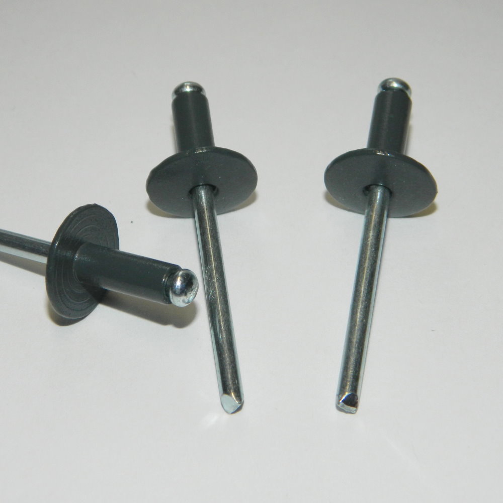 100 Stück Presslaschennieten 4,8x24,5 Alu/Alu Flachkopf (Blindnieten