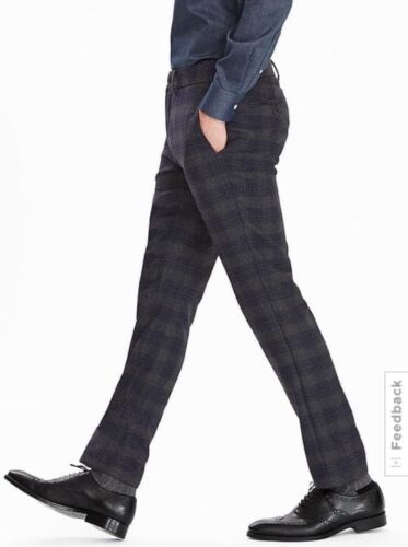 PANTALONE UOMO AIDEN NUOVO CON ETICHETTE BANANA REPUBLIC MISTO LANA SLIM FIT TAGLIA 36x30 NAVY - Foto 3 di 6