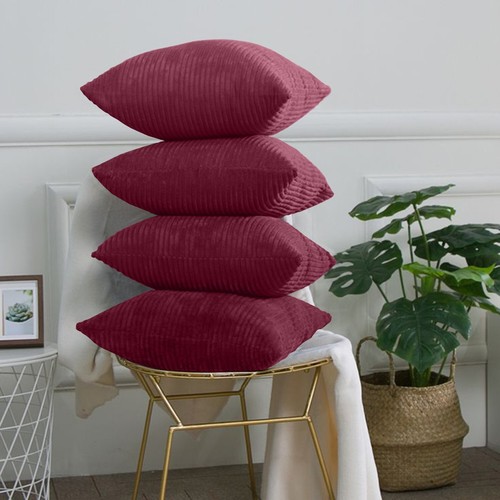 4 Velvet Cushion Cases Covers Luxury Velvet Corduroy Cushions Sofa Throw Pillows - Picture 59 of 64