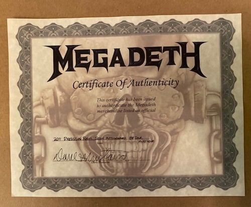 Letrero de vestidor autógrafo "European Carnage" de Dave Mustaine (Megadeth) con certificado de autenticidad - Imagen 7 de 12