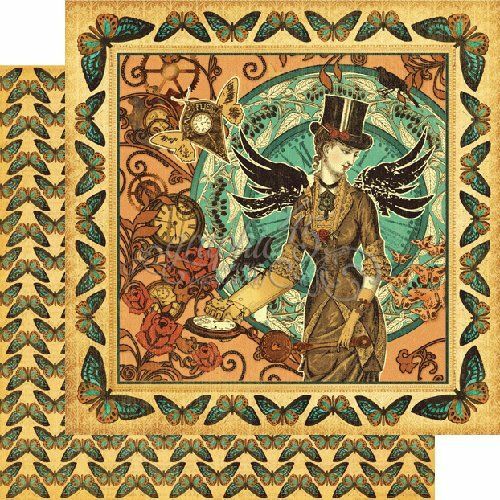 GRAPHIC 45 "STEAMPUNK DEBUTANTE" 12(12X12 PAPERS, STICKERS & CHIPBOARD SCRAPJACK - Picture 4 of 12