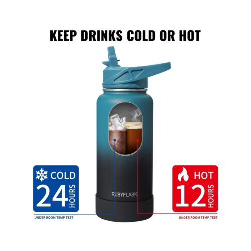 64oz Insulated Water Bottle with Straw, Half Gallon Stainless Steel Vacuum Wa... - Picture 4 of 7