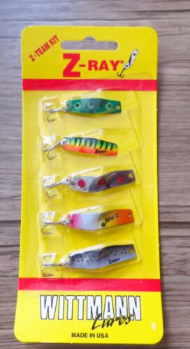 Vintage Z-Ray Spoon Fishing Lure Z-Team Kit 5 Pack 2” & 1.5” USA MADE NOS NEW