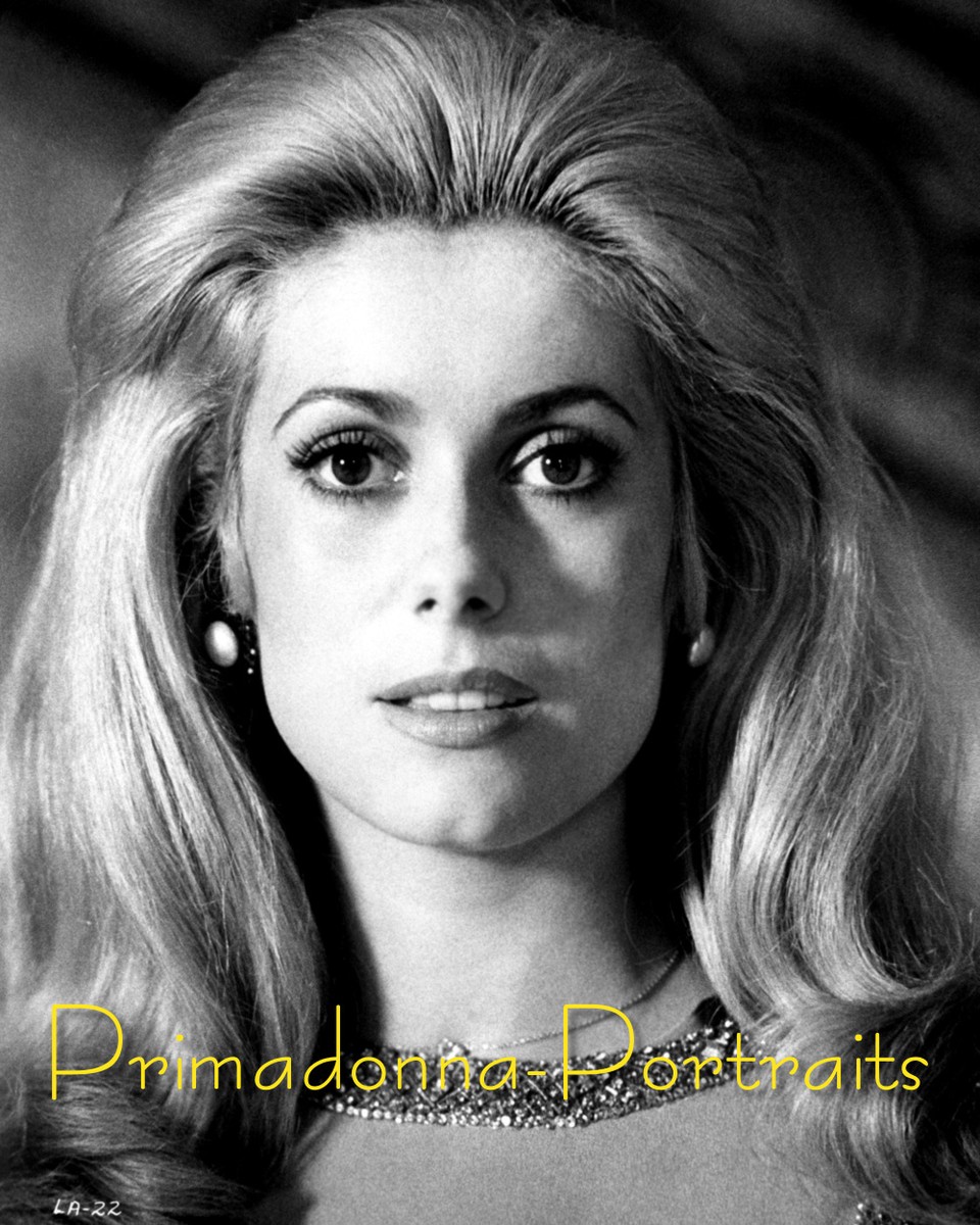 CATHERINE DENEUVE 8x10 Lab Photo 1970's Big Hair Big Eyes Big Lips