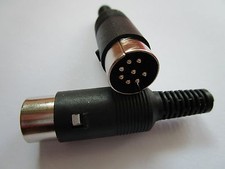 80 Pcs DIN Plug Male Connector 8 Pin with Plastic Handle New