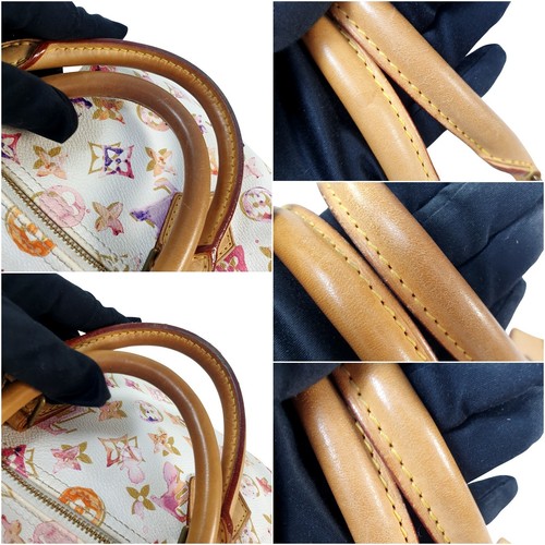 Auth Louis Vuitton Speedy 35 White Watercolor Aquarelle M95752 Limited Bag LE747 - Picture 10 of 12