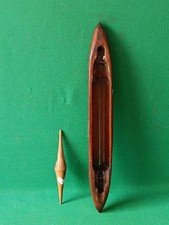 NAVETTA TESSILE DA TELAIO CON FUSO LEGNO SPOLETTA FILATI TESSITURA VINTAGE. CZ33