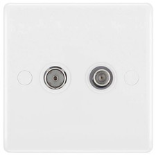 Coaxial Socket White TV & Satellite Co-Axial Nexus BG Electrical 865-01