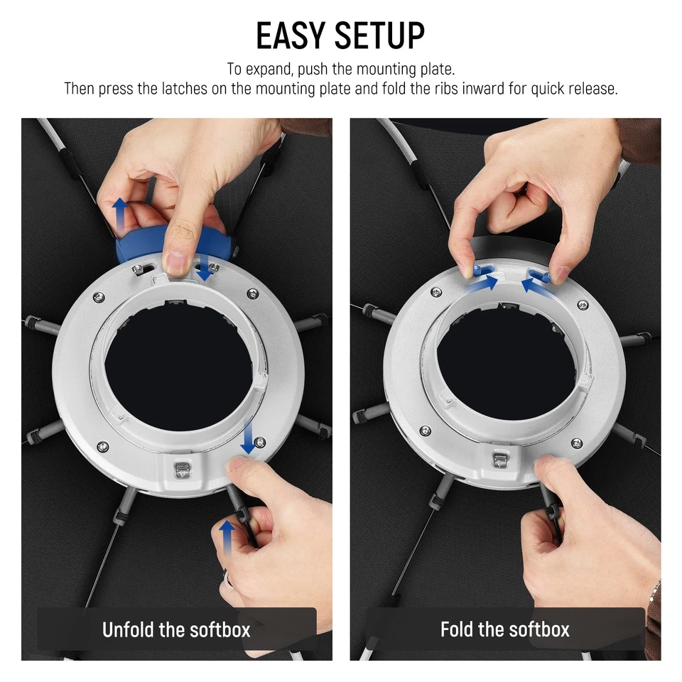 NEEWER NS92PD 35.4" Octagonal Softbox w/Bowens Mount, Diffuser & Grid - Image 2 of 4