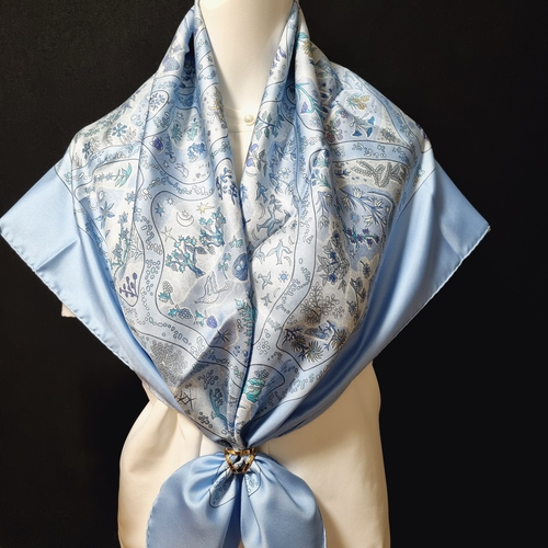 RARO VINTAGE HERMES Bufanda de Seda "Chemins De Garrigue" Carre 90 por Christine Henry - Imagen 2 de 16