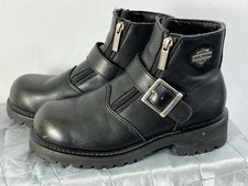 Harley Davidson Harness Boots Black Leather Moto Biker Women 6.5 Zipper