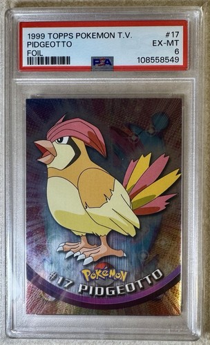 Pokémon 1999 Topps TV Pidgeotto Foil #17 PSA EX-MT 6