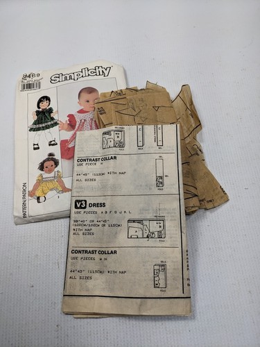 Simplicity 9469 Baby Sz A All sizes Sewing Baby dress 1989 CUT - Picture 7 of 7