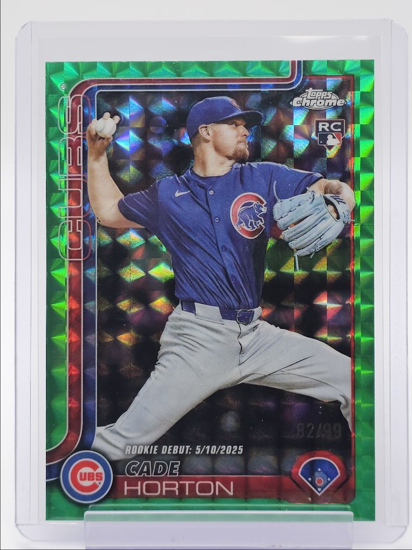 CADE HORTON 2025 TOPPS CHROME UPDATE ROOKIE DEBUT GREEN GEOMETRIC RC /99 Q4060