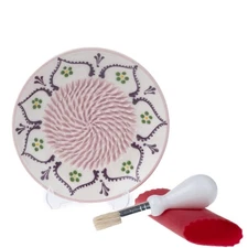 Ceramic Garlic Grater Plate - Handmade 4 Pcs Press - Natural Grinder - Decora...