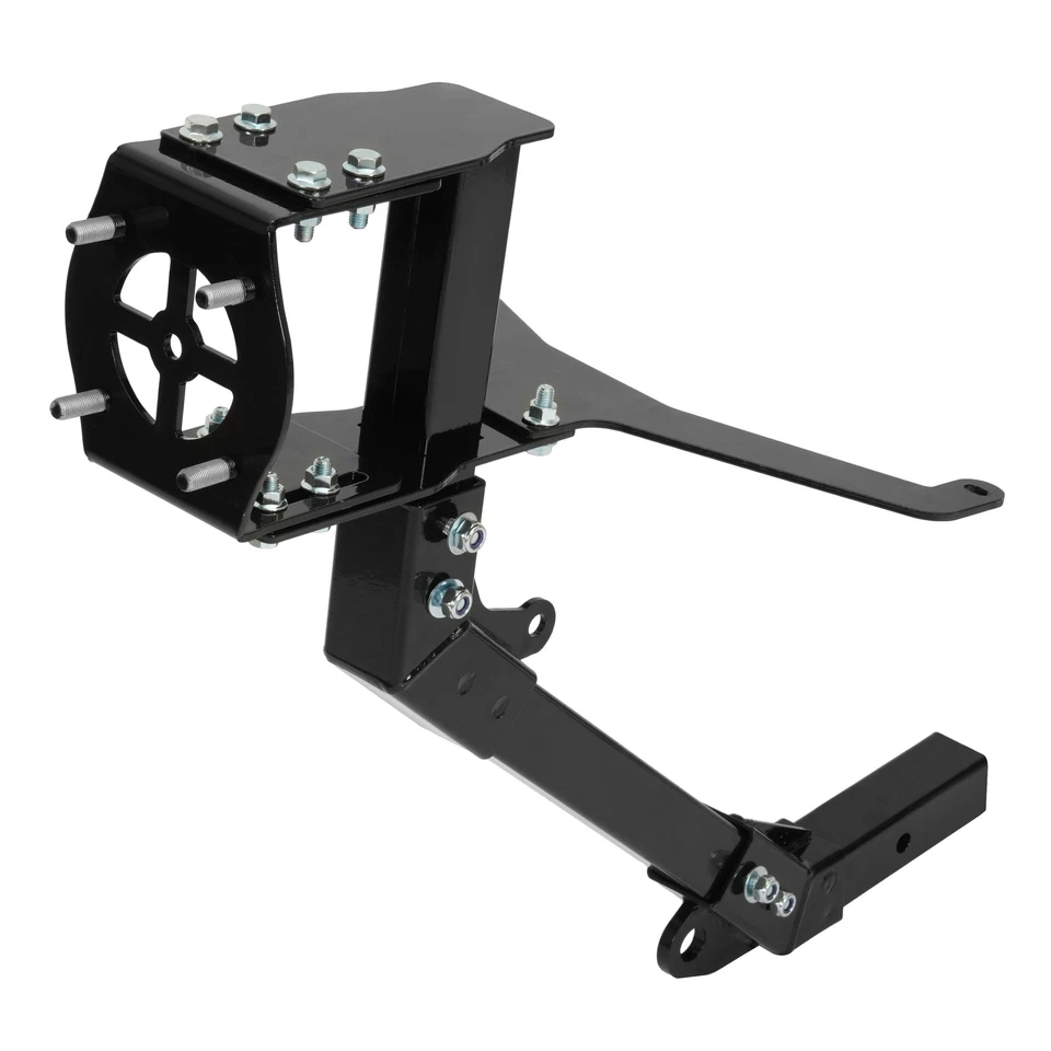 Black Steel Hitch Mounted Spare Tire Carrier For 2014-2025 Kawasaki Teryx4 800 - Image 4 of 4