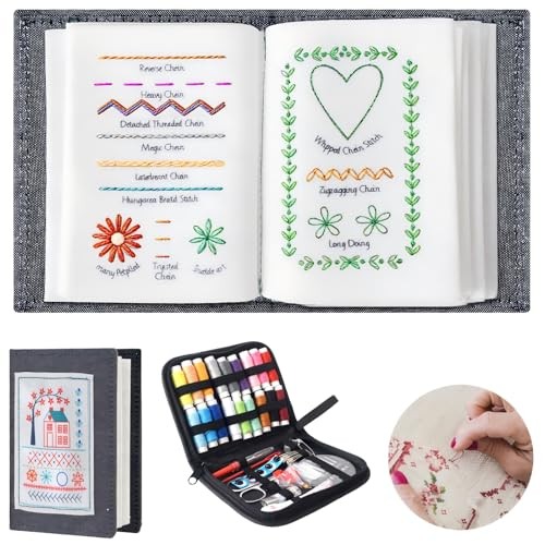 Livre de point de broderie à faire soi-même avec guide illustré de 100 points créatifs