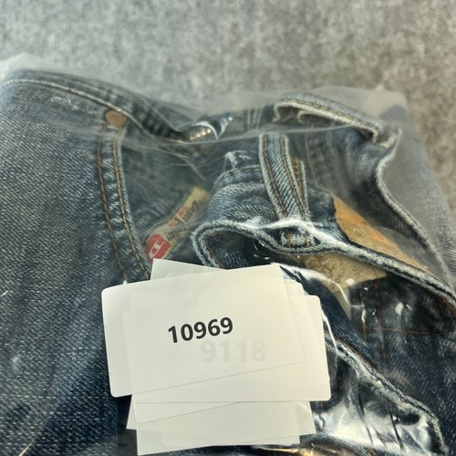 Diesel Herren Jeans 29 32 Slim Straight Mid Wash Blau Schnurrhaare 100% Baumwolle Krayver - Bild 10 von 10