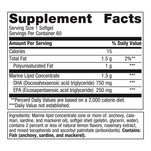 OmegaGenics Neuro 1000-750 mg DHA - 250 mg EPA - Brain Health & Heart Health*... - Picture 2 of 8
