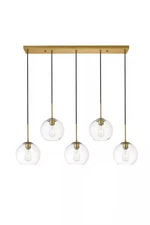 Elegant Lighting Baxter 5‑Light 42″ Linear Pendant – Brass Modern Multi‑Light