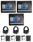 3 PRESONUS EarMix 16M 16x2 16-Ch. AVB Monitor/Headphone Mixers+Mackie Headphones