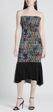 D&G DOLCE and GABBANA Alphabet Letter Print Mesh Dress 38/2US $1235