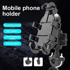 Bike Phone Holder with Shock Absorber Motorcycle Handlebar Rearview Mirror Mount