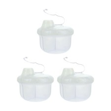 3x Nuby Powder Formula Dispenser 3 Compartment Easy Pour Spout Clear