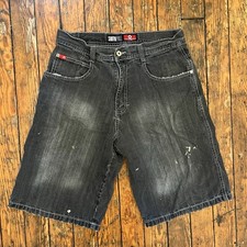 Vintage Southpole Baggy Jean Shorts Jorts Mens 32 Distressed Skater Y2K Red Tab
