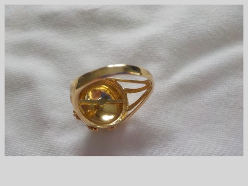 14K Turkey Yellow Gold Unusual Dome Ring Size 8 3/4" 5.6 gm - Picture 7 of 10