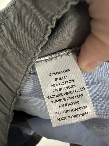 NUEVO CON ETIQUETAS CHUBBIES Pantalones Cortos Para Hombre XXL Gris Los Forros Plateados Originales Sarga Elastizada 7” - Imagen 5 de 6