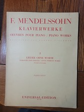F. Mendelssohn Piano Works Songs Without Words Universal-Edition 128