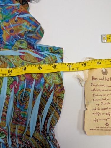 Vestido One World para mujer L multicolor línea A mangas cortas acampanadas - Imagen 7 de 7