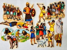 David & Goliath Felt Figures for Bible Flannel Felt Board New Old Testament Stor