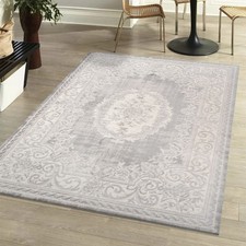 Rosalia Cottage Medallion Ivory/Gray Indoor Area Rug, 3x5, Bohemian, Traditio...