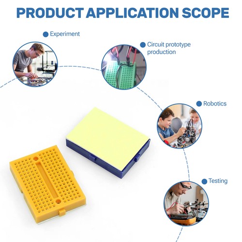 Mini Breadboard SYB-170 - 35x47mm Colorido, Hágalo Usted Mismo Electrónica Experimento Tablero - Imagen 2 de 21