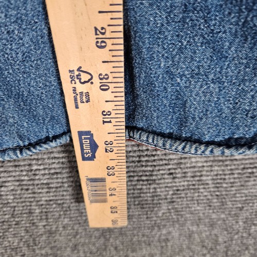 VTG Stanley Denim Shirt Jacket Mens Large Flannel Lined Button Pockets Workwear - Picture 5 of 5