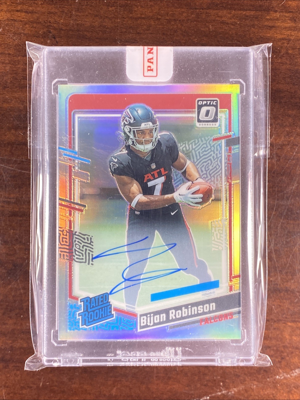 2023 Donruss Optic Bijan Robinson Holo Prizm Rated Rookie Auto /75 Falcons #206